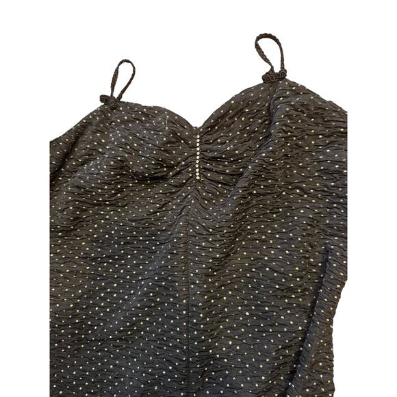 Vintage Glenrob Black Trumpet Mermaid Gown Rhinestone Est. S (4–6) Made in USA - Picture 4 of 6